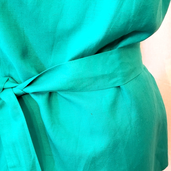 Jessica London Linen Lined Turquoise Sheath Dress & 2 PC Capri Outfit | Size 20 - Picture 7 of 10